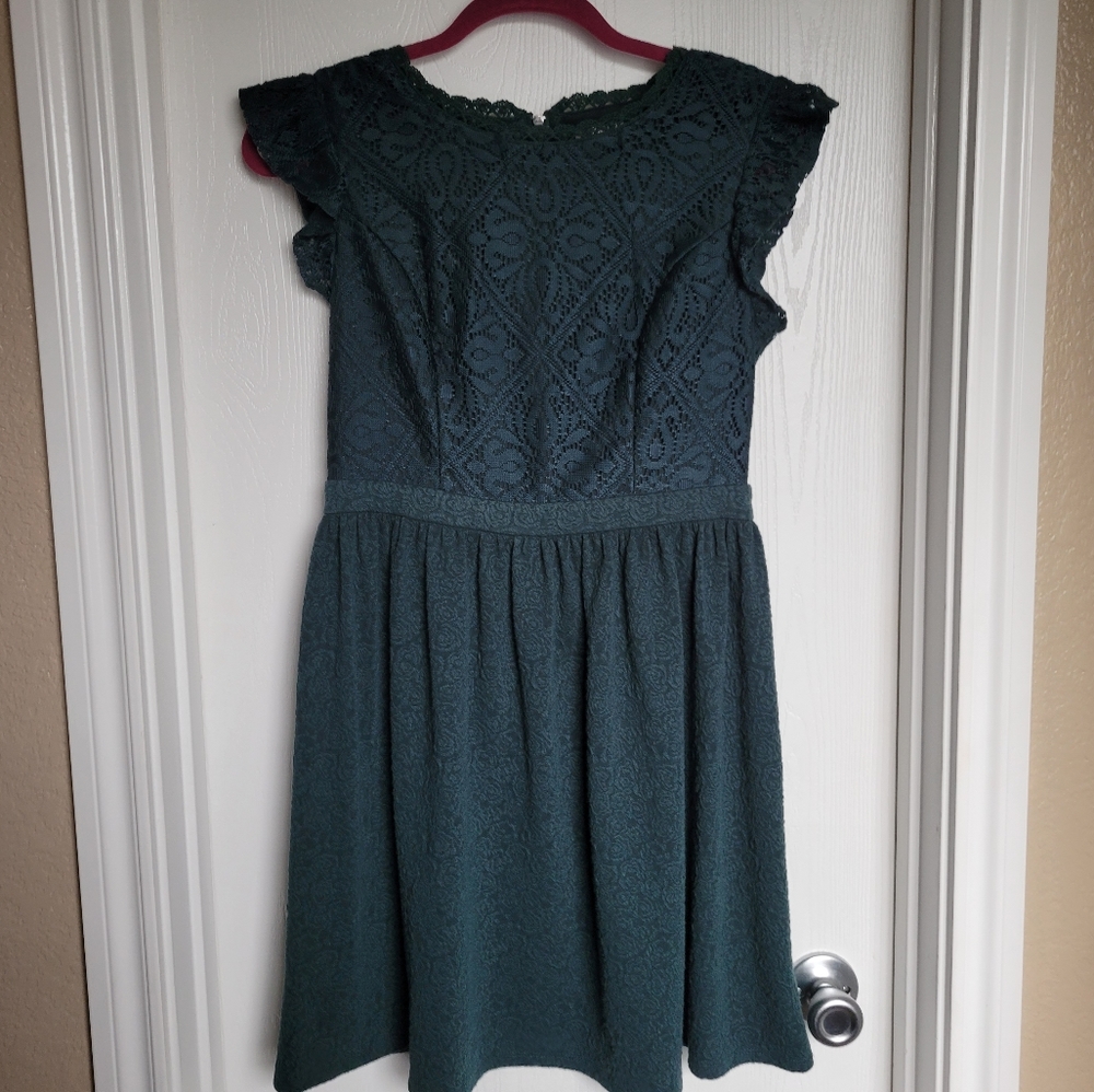Dark Emerald Mini Dress - Picture 2 of 6